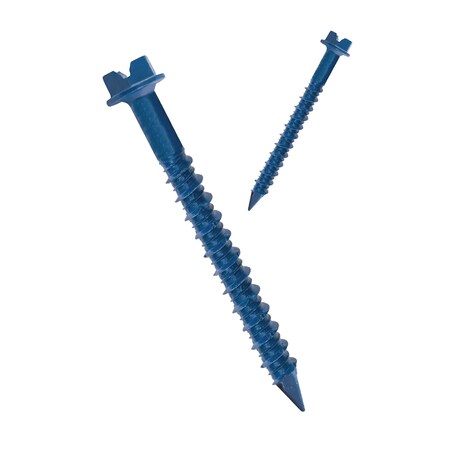 Nuvo Iron 1/4 in Dia., Slotted Hex, 2-1/4 in L, Steel Blue Ruspert Coating 14214-CHH-ASJ